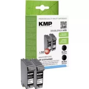 KMP Ink replaced HP 45 Compatible Pack of 2 Black H7D 0927,4021