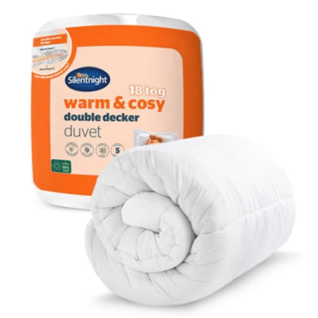 Silentnight Warm And Cosy Duvet - 18 Tog - Single - White White W73OD Unisex Double