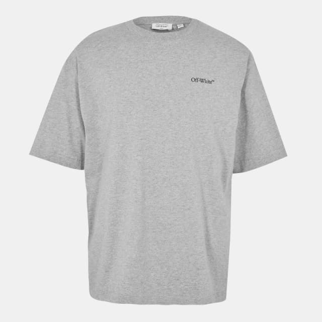 Off White Mens Windy Arrow Skate Oversized T-Shirt Light Grey/Blk male L