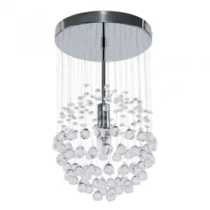 Denver Ceiling Fitting in Chrome with Acrylic Droplets