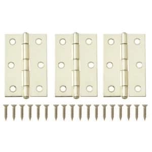 Brass Effect Metal Loose Pin Butt Hinge Pack of 3