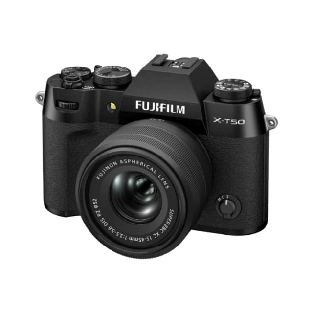 Fujifilm X-T50 Mirrorless Camera in Black with XC15-45mm F3.5-5.6 OIS PZ Lens