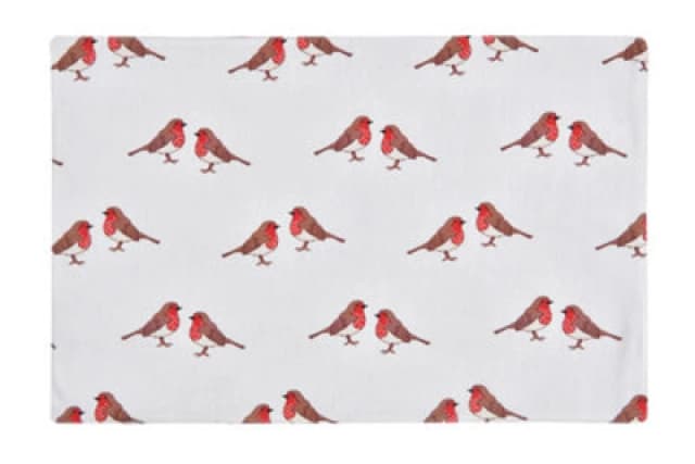 Smart Living Smart Living Decorative Reversible Robin Print Cotton Table Placemats - Set of 4(49cm x 32cm) in Red Red One Size Unisex 5056557515219