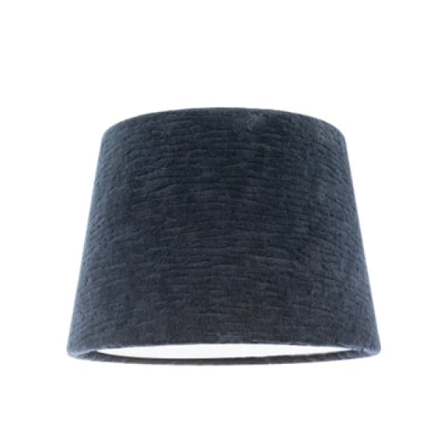 Happy Homewares Thick Lined Textured Midnight Blue Velvet Lamp Shade With Satin Inner