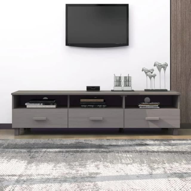 VIDAXL TV Cabinet hamar Light Grey 158x40x40cm Solid Wood Pine Vidaxl 8720286818213