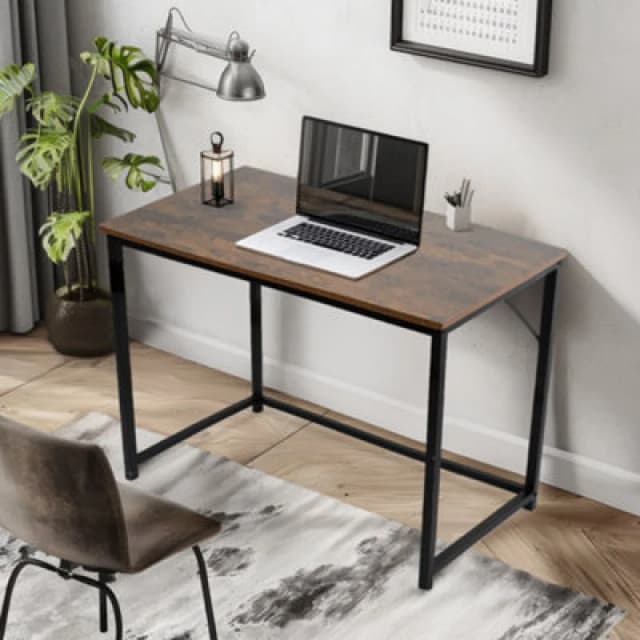 House of Home Desk Computer PC Laptop Home Office Work desk 100cm, Study Brown Rustic Style Brown unisex