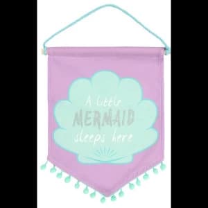A Little Mermaid Sleeps Here Fabric Flag