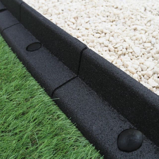 MonsterShop Flexible Lawn Edging Garden Border Black Pack Of 12 X 1.2M