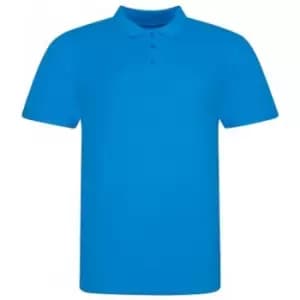 Awdis Mens Piqu Cotton Short-Sleeved Polo Shirt (3XL) (Azure)