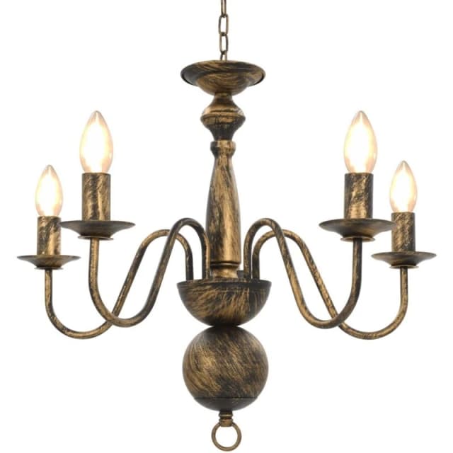 VIDAXL Chandelier Antique Black 5 x E14 Bulbs Vidaxl 8719883573380