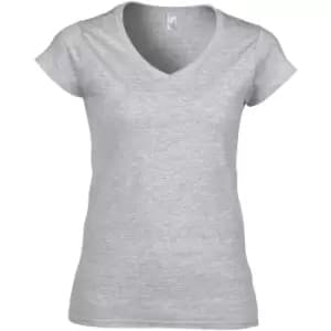 Gildan Ladies Soft Style Short Sleeve V-Neck T-Shirt (2XL) (Sport Grey (RS))