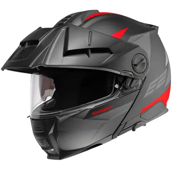 Schuberth E2 Defender Black Red Modular Helmet Size L