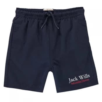 Jack Wills Kids Boys Ridley Script Logo Swim Shorts - Navy