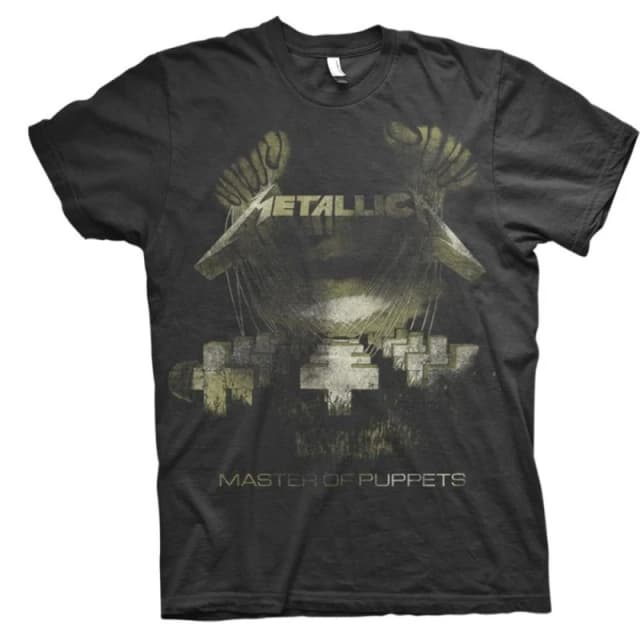 Metallica Mens Master Of Puppets Distressed T-Shirt in Black Size: Medium Black Male M