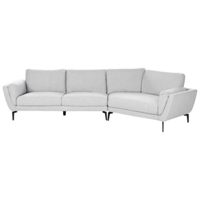 Beliani Sofa 3 Seater Kansseli Fabric Light Grey