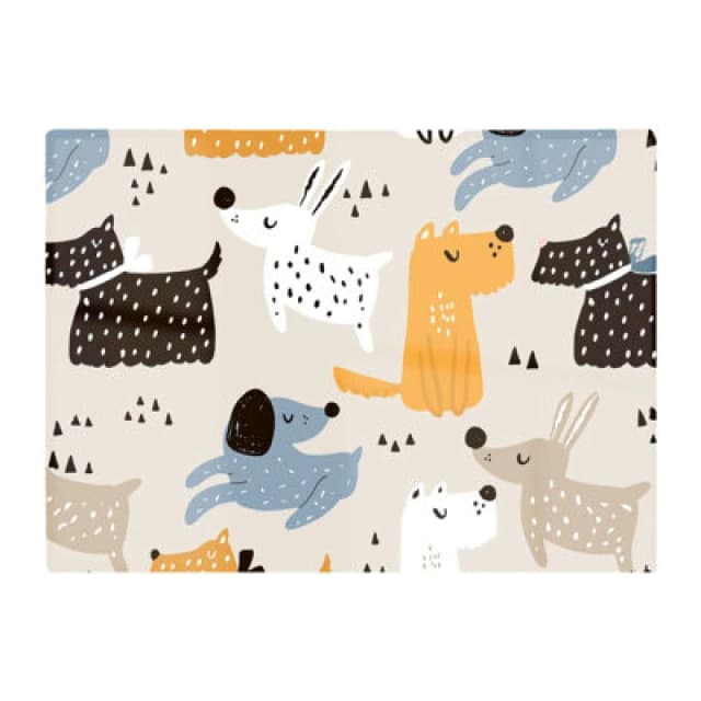 Warren Reed Designer Hand Drawn Dogs Glass Chopping Board