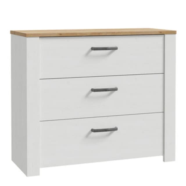Furniture To Go Bohol 3 Drawer Chest In Riviera Oak/white