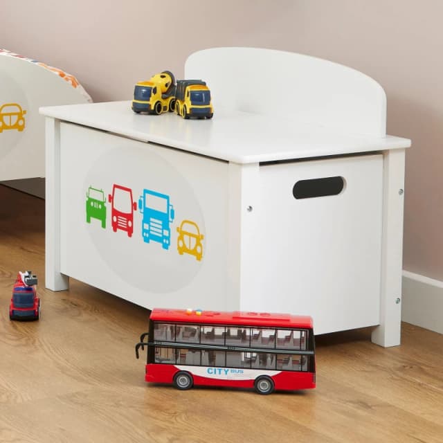 Liberty House Toys Transport Wooden Toy Box in White White Unisex