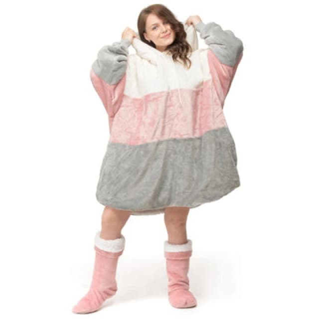 Velosso Blocks Oversized Hoodie Blanket One Size Fits All