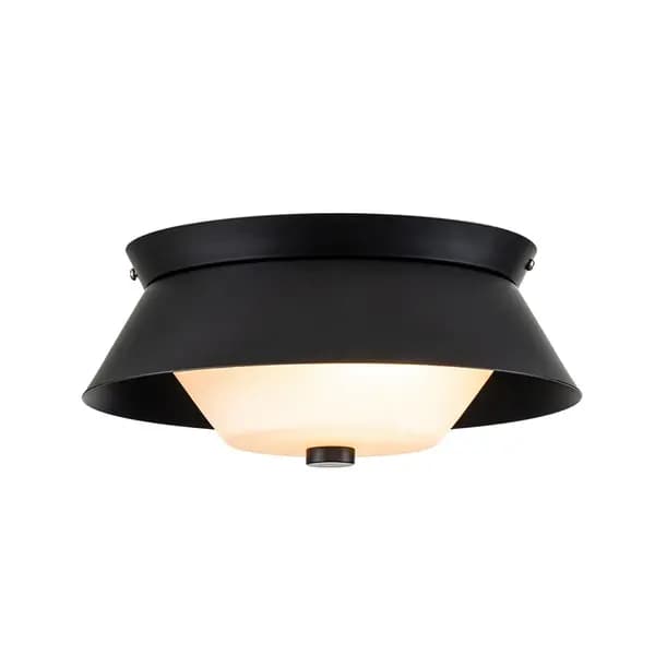 Elstead Bowtie Glass Flush Light - Matt Black