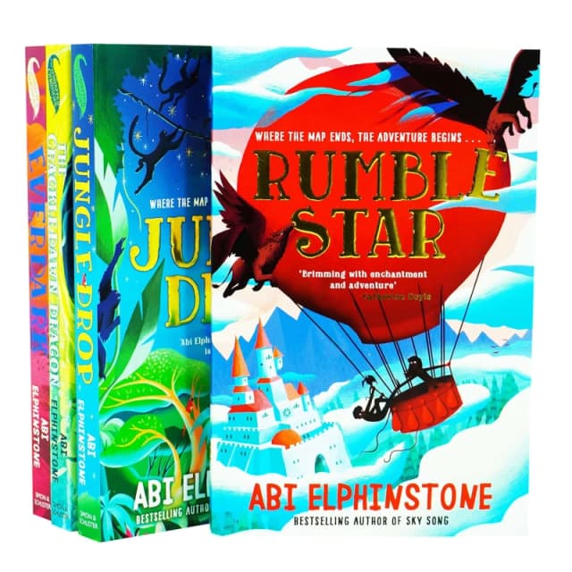Abi Elphinstone The Unmapped Chronicles 4 Book Collection Featuring Rumblestar Jungledrop The Crackledawn Dragon Everdark Abi Elphinstone Books