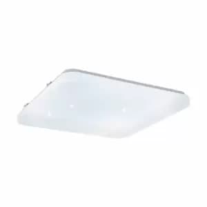 Eglo Square White Steel Wall Or Ceiling Light With Crystal Effect Square
