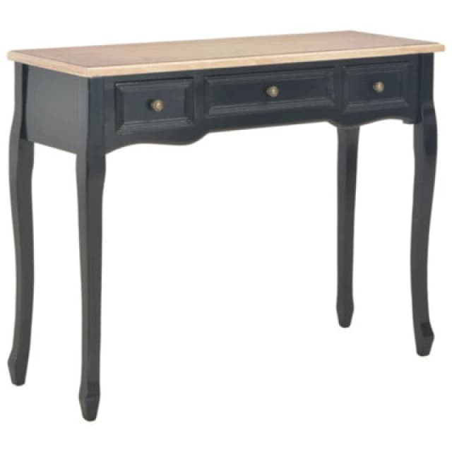 Vidaxl Dressing Console Table With 3 Drawers Black