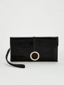 Office Bonnie Wristlet Purse - Black Croc