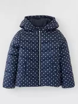 Only Kids Girls Talia Quilted Spot Print Jacket - Night Sky, Night Sky, Size 10 Years, Women