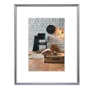 Hama Sevilla Picture Frame 18 x 24cm Plastic Frame Hung with Mount 6 x 4, glass Silver