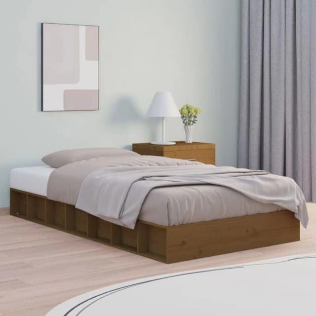 VIDAXL Bed Frame without Mattress Honey Brown 75x190cm Small Single Solid Wood Vidaxl 8720287135876