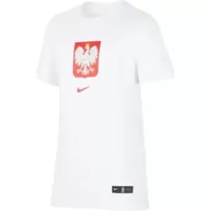 Nike Poland Crest T Shirt 2020 Junior - White