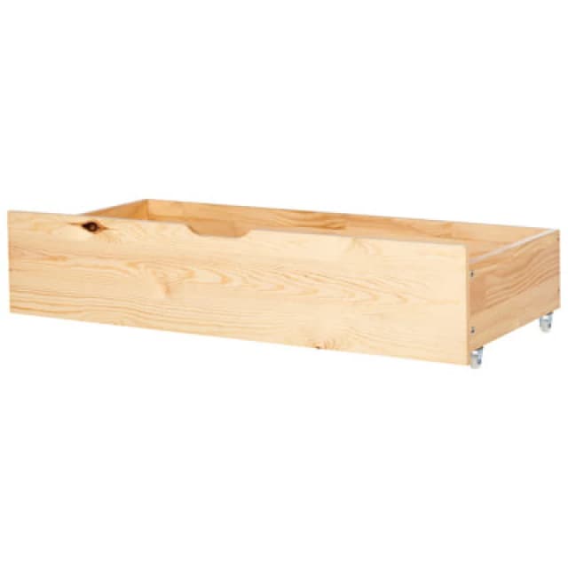 Beliani Set Of 2 Bed Storage Drawers Pine Wood Epaney Light Brown