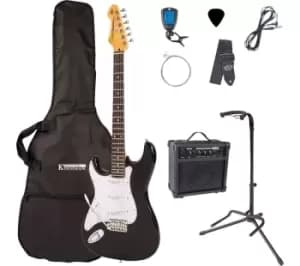 ENCORE Blaster Series E6 Left-Handed Electric Guitar Bundle - Gloss Black