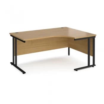 Maestro 25 right hand ergonomic desk 1600mm wide Black cantilever leg
