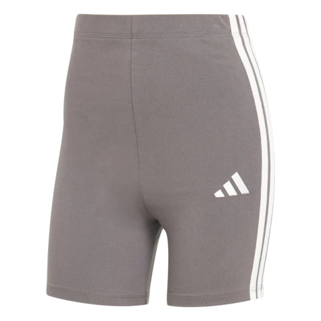 adidas Essentials 3-Stripes Biker Shorts Womens Grey Stra/White female 16 (XL)
