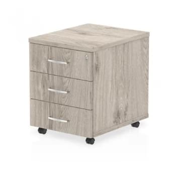 Trexus 3 Drawer Mobile Pedestal 430x500x510mm Grey Oak Ref I003224