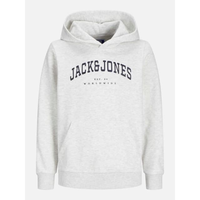 Jack and Jones Kids Varsity Logo Pull Over Hoodie White Melange male 12 Years