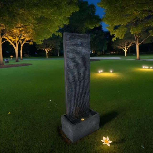 Linea Studio Solar Waterfall Water Feature Anthracite unisex One Size