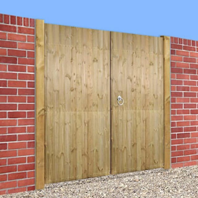Burbage Iron Craft Carlo Double Driveway Timber Gate 1500mm Wide (59") X 1800mm High (71") Pressure Treated & Tanalised
