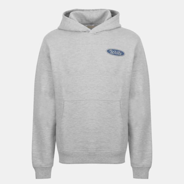 Jack Wills Mens Americano Cotton Long Sleeve Hoodie Ice Marl male S