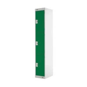 Three Compartment Locker D300mm Green Door MC00016