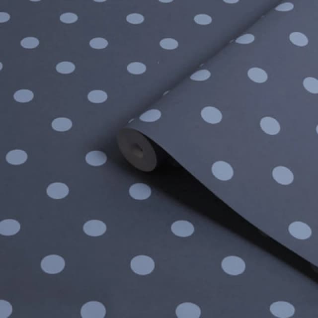 Cath Kidston Button Spot Navy Dotty Wallpaper Wallpaper One Size Blue 71747918000