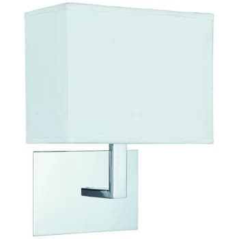 Searchlight - 1 Light Indoor Wall Light Chrome with White Rectangular Shade, E27