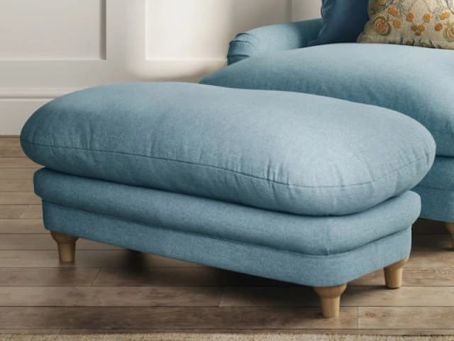 LPD Plumpton Duck Egg Blue Fabric Foot Stool
