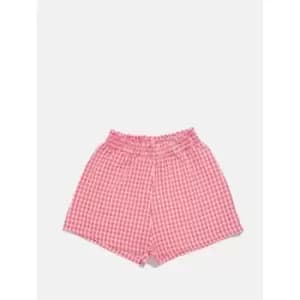 Skinny Dip Gingham Seersucker Shorts - Pink