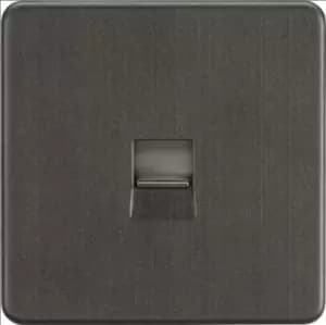 KnightsBridge Screwless Telephone Master Socket - Smoked Bronze