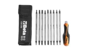 Beta Tools 1281BG/A9 10pc Reversible Screwdriver & Handle Set in Case 012810520