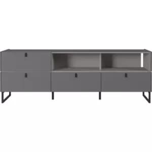 Large Grey TV Unit with Storage Drawers - TV's up to 70 - Mamiko
