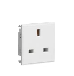 KnightsBridge 13A 1G unswitched socket module 50 x 50mm - white